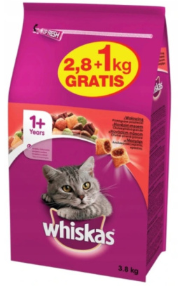 Whiskas Sucha Karma Dla Kotów Wołowina 3,8kg
