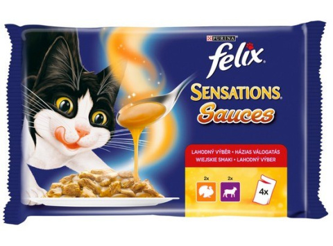 FELIX SENSATIONS SAUCE INDYK JAGNIĘCINA 100g x 4