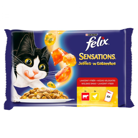 Felix SENSATIONS Dania mięsne w galarecie 4x100g