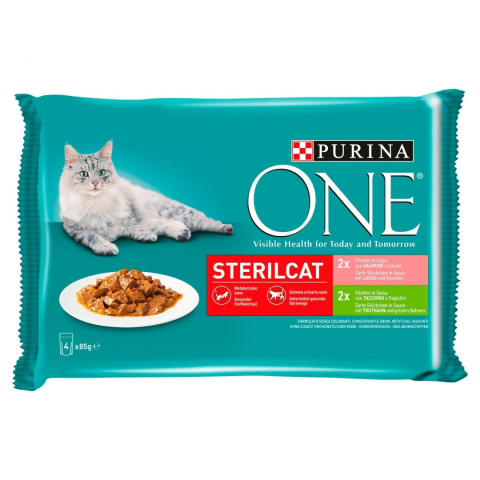 Karma Purina ONE Sterilcat Łosoś z marchewką 4x85g