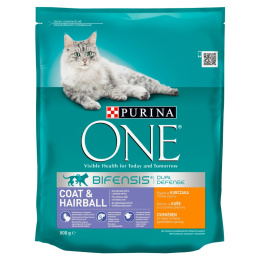 Purina ONE COAT&HAIRBALL kurczak ziarna 800g