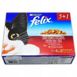 Purina FELIX 6x100g kaczka, kurczak w galaretce