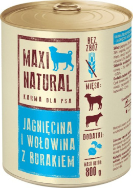 Karma psa Maxi Natural JAGNIĘCINA WOŁOWINA 800g