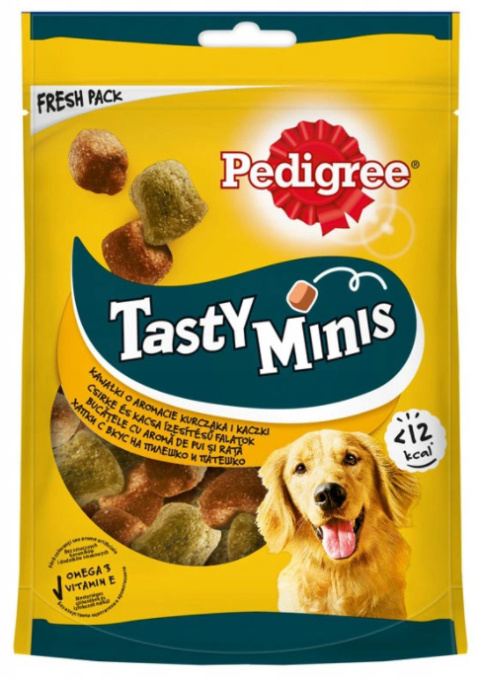 PEDIGREE TASTY MINIS Przysmak KURCZAK KACZKA 130g