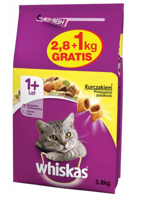 Karma dla kotów WHISKAS z kurczakiem 3,8kg