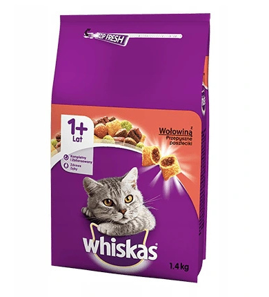 Whiskas z wołowiną 1,4kg