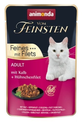 Animonda vom Feinsten Cat Adult Cielęcina + filet z kurczaka saszetka 85g Animonda vom Feinsten Cat Adult Cielęcina + filet z kurczaka saszetka 85g