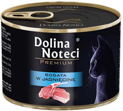 Dolina Noteci Premium Kot Bogata w jagnięcinę puszka 185g Dolina Noteci Premium Kot Bogata w jagnięcinę puszka 185g