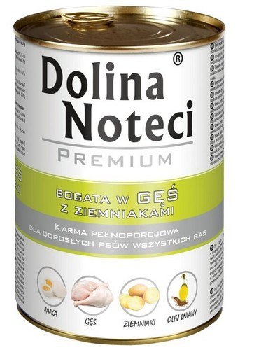 Dolina Noteci Premium Pies Gęś i ziemniaki puszka 400g Dolina Noteci Premium Pies Gęś i ziemniaki puszka 400g
