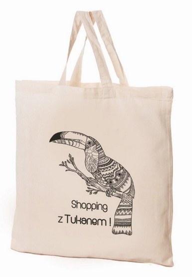 Torba bawełniana 38x42x10cm Zwierzaki - tukan Torba bawełniana 38x42x10cm Zwierzaki - tukan