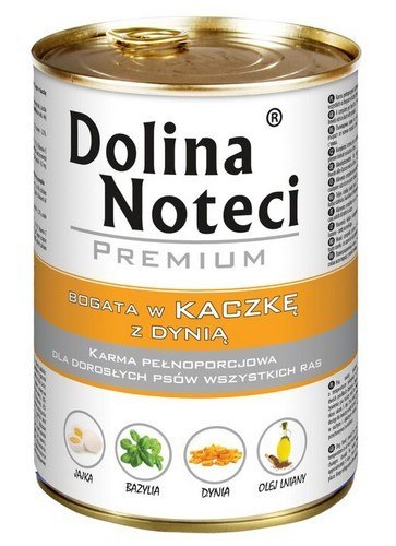 Dolina Noteci Premium Pies Kaczka i dynia puszka 400g Dolina Noteci Premium Pies Kaczka i dynia puszka 400g