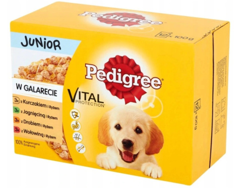 PEDIGREE JUNIOR MIX SMAKÓW W GALARETCE 12x100g