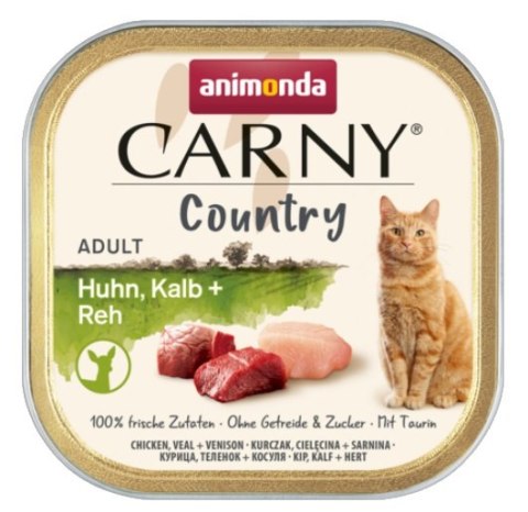 Animonda Carny Country Adult Kurczak, Cielęcina i Sarnina tacka 100g Animonda Carny Country Adult Kurczak, Cielęcina i Sarnina tacka 100g