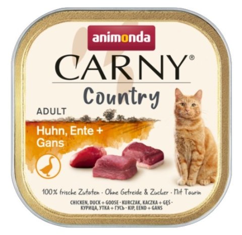 Animonda Carny Country Adult Kurczak, Kaczka i Gęś tacka 100g Animonda Carny Country Adult Kurczak, Kaczka i Gęś tacka 100g