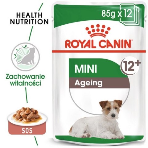 Royal Canin Mini Ageing 12+ karma mokra w sosie dla psów dojrzałych po 12 roku życia, ras małych saszetka 85g Royal Canin Mini Ageing 12+ karma mokra w sosie dla psów dojrzałych po 12 roku życia, ras małych saszetka 85g