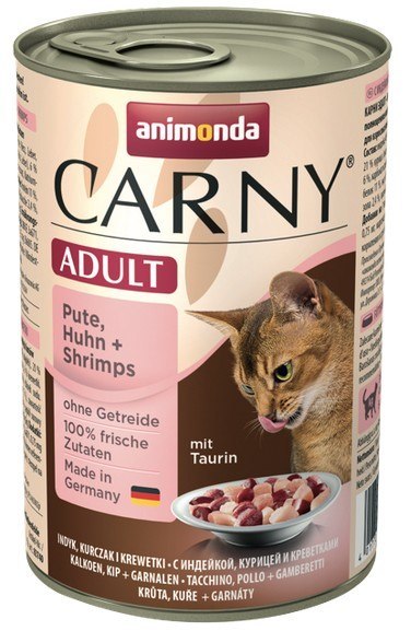 Animonda Carny Adult Indyk, Kurczak + Krewetki puszka 400g Animonda Carny Adult Indyk, Kurczak + Krewetki puszka 400g