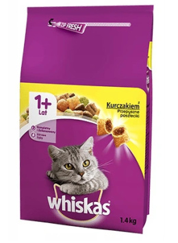 WHISKAS ADULT 1+ Z KURCZAKIEM 1.4KG KARMA SUCHA