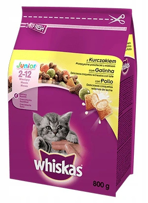 WHISKAS Junior z Kurczakiem 800 g do 1 roku życia