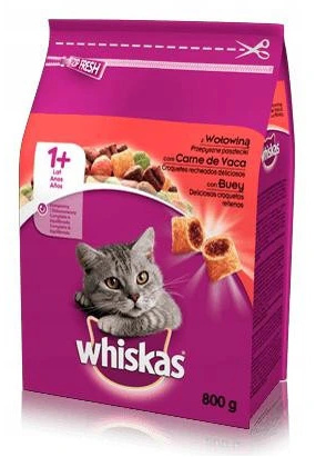 Whiskas Adult 1+ wołowina 800g Sucha Karma Kota