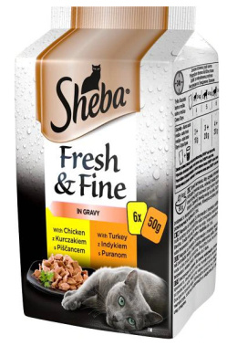 SHEBA FRESH FINE KOLEKCJA SMAKÓW DROBIOWYCH 6X50G