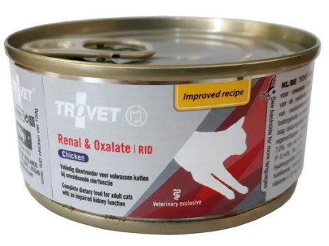 Trovet RID Renal & Oxalate dla kota kurczak puszka 100g Trovet RID Renal & Oxalate dla kota kurczak puszka 100g