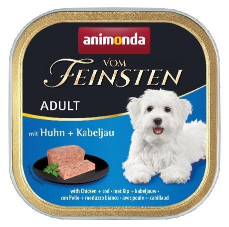 Animonda vom Feinsten Dog Adult Drób i Dorsz tacka 150g Animonda vom Feinsten Dog Adult Drób i Dorsz tacka 150g