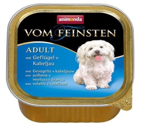 Animonda vom Feinsten Dog Adult Drób i Dorsz tacka 150g Animonda vom Feinsten Dog Adult Drób i Dorsz tacka 150g