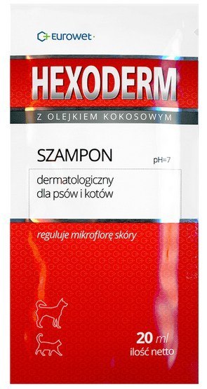 Hexoderm - szampon dermatologiczny saszetka 20ml - 1 sztuka Hexoderm - szampon dermatologiczny saszetka 20ml - 1 sztuka