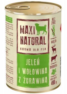 Karma dla psa Maxi Natural JELEŃ WOŁOWINA 400g