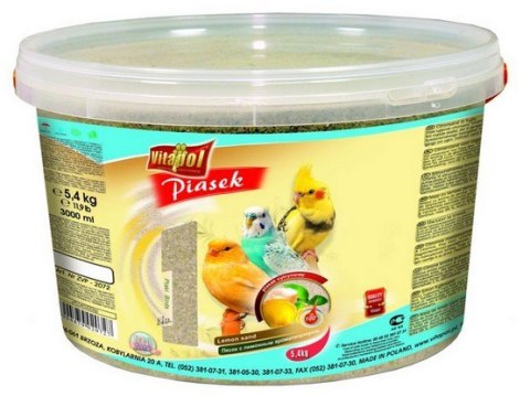 Vitapol Piasek dla ptaków cytynowy wiadro 3L / 5,4kg [2072]