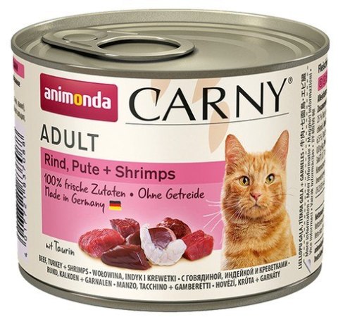 Animonda Carny Adult Wołowina, Indyk + Krewetki puszka 200g Animonda Carny Adult Wołowina, Indyk + Krewetki puszka 200g