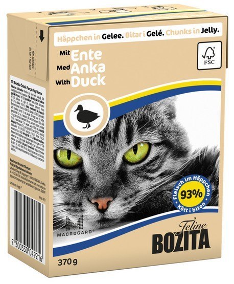 Bozita z Kaczką kawałki w galaretce kartonik 370g Bozita z Kaczką kawałki w galaretce kartonik 370g