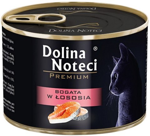 Dolina Noteci Premium Kot Bogata w łososia puszka 185g Dolina Noteci Premium Kot Bogata w łososia puszka 185g