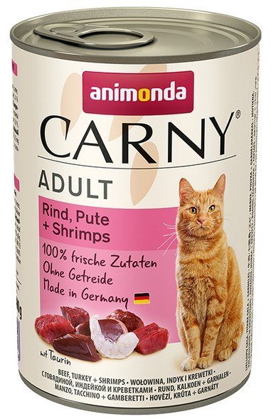Animonda Carny Adult Wołowina, Indyk + Krewetki puszka 400g Animonda Carny Adult Wołowina, Indyk + Krewetki puszka 400g