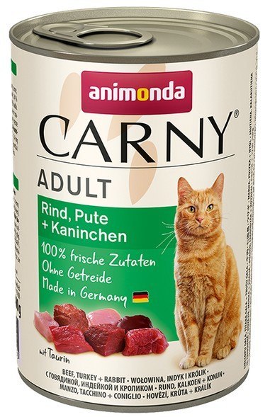 Animonda Carny Adult Wołowina, Indyk + Królik puszka 400g Animonda Carny Adult Wołowina, Indyk + Królik puszka 400g