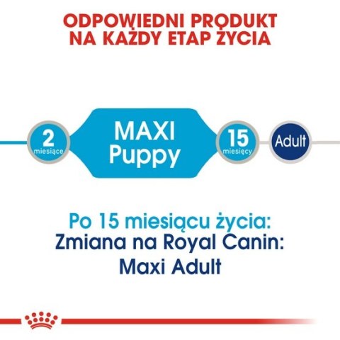 Royal Canin Maxi Puppy karma mokra w sosie dla szczeniąt, od 2 do 15 miesiąca życia, ras dużych saszetka 140g Royal Canin Maxi Puppy karma mokra w sosie dla szczeniąt, od 2 do 15 miesiąca życia, ras dużych saszetka 140g