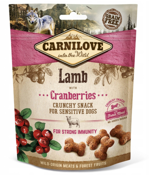 CARNILOVE SNACK DOG CRUNCHY LAMB CRANB 200G