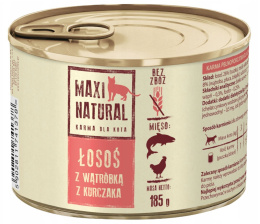 Maxi Natural Łosoś Wątróbka z Kurczaka 185g