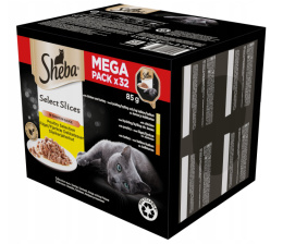 SHEBA MEGA PACK MIX SMAKÓW W SOSIE DRÓB 32x85g