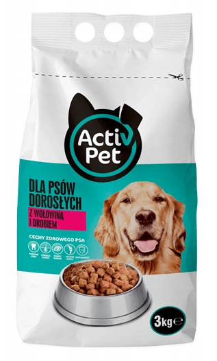 Activ Pet Karma dla psów dorosł wołowina drób 3kg