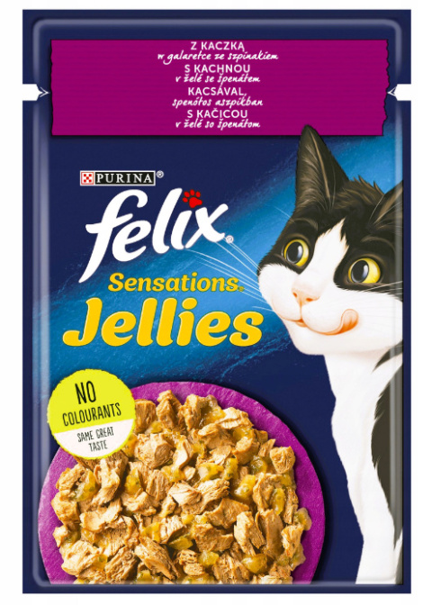 Felix Sensations Jellies Kaczka Szpinak 85g