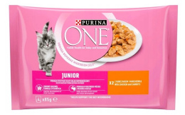 Karma PURINA ONE JUNIOR Kurczak z marchewką 4x 85g