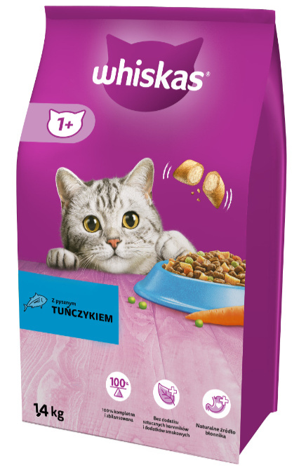 WHISKAS ADULT TUŃCZYK SUCHA KARMA KOT 1,4KG