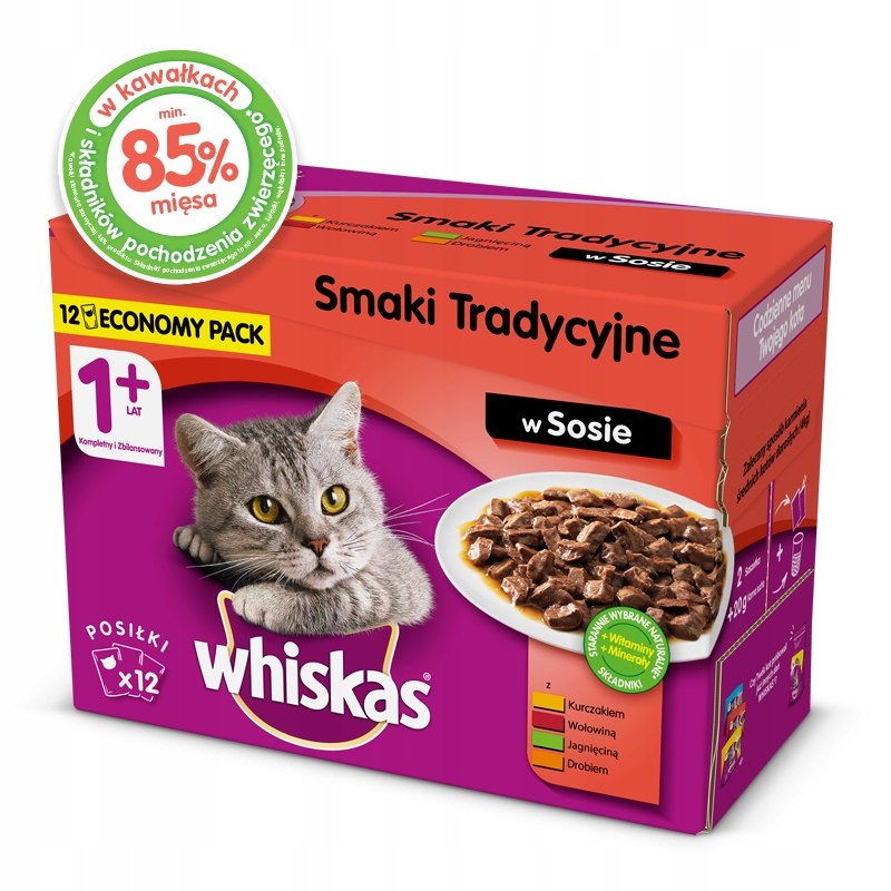 WHISKAS Whiskas Smaki tradycyjne 12x100g Marka Whiskas